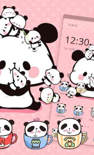 Pink Cartoon Cute Panda Theme 4
