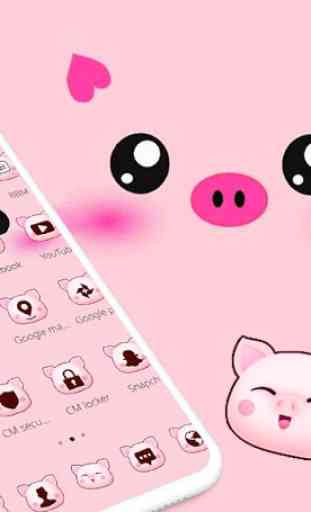 Pink Cartoon Piggy Kawaii Theme 4