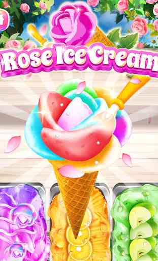 Rainbow Unicorn Rose Ice Cream - Cooking Games 1