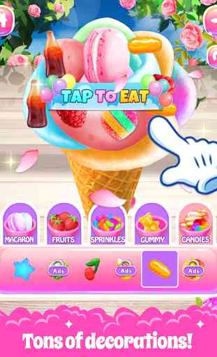 Rainbow Unicorn Rose Ice Cream - Cooking Games 3