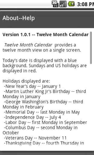 Twelve Month Calendar 3