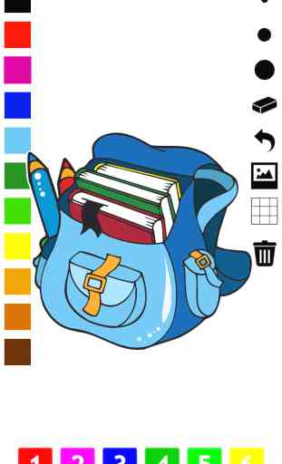 Livre à colorier de l'école pour les enfants: avec beaucoup de photos comme une fille, crayon, étui à crayons, livres, sac d'école, tableau noir, et plus encore. Jeu pour apprendre pour l'école préparatoire, maternelle ou primaire: comment dessiner 1