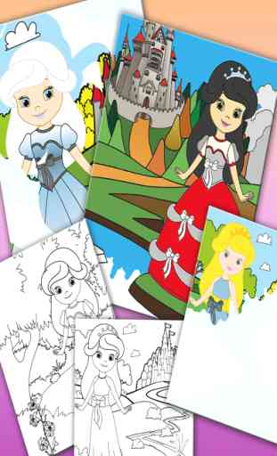 Peindre princes princesses jeu de coloriage 1