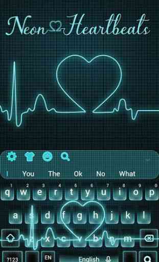 Neon Heartbeat LIVE Keyboard Theme 4