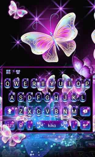 Nouveau thème de clavier Sparkle Neon Butterfly 1