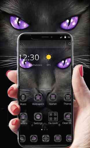 Black Evil Cat Dark Theme 4