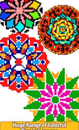 Mandala Flowers Color by Number-Pixel Art Coloring 2