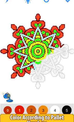 Mandala Flowers Color by Number-Pixel Art Coloring 4