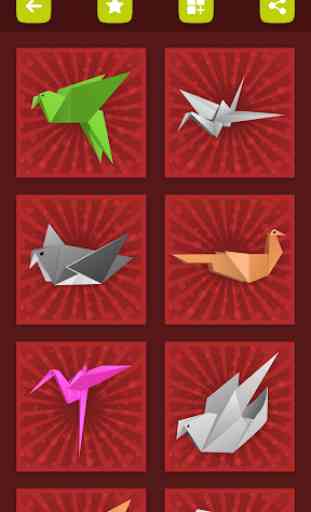Oiseaux en papier origami: schémas pas à pas 2