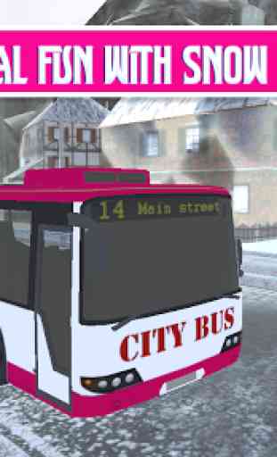 Pink Lady Snow Bus City Driver 3D 1