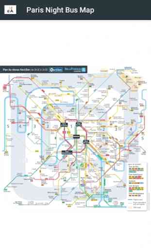 Paris Noctilien - plan des bus hors ligne 1