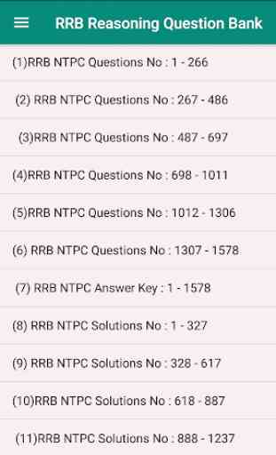 RRB NTPC, Group-D Reasoning Question Bank 1