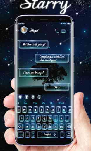 SMS Starry Night Sky Keyboard Theme 1