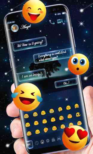 SMS Starry Night Sky Keyboard Theme 3