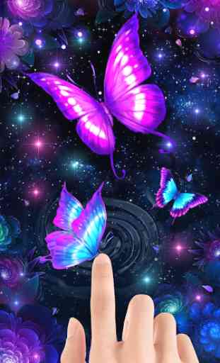 Thème brillant de papillon néon 3D 3