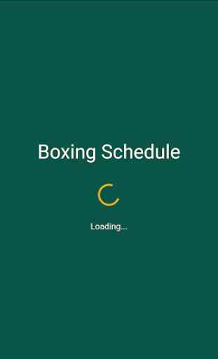 Boxing Schedule 1