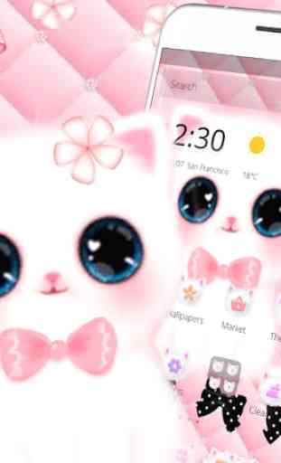 Cute Pink Water Eyes Kitty Theme 1
