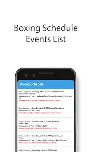 My Boxing Schedule - Dialy Boxing Schedule 2