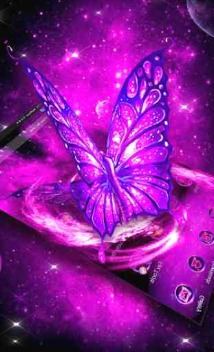 Papillon Galaxy 3D néon 4