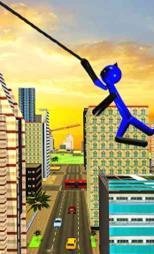Super Stickman Hero:Gangster Crime City Battle 4
