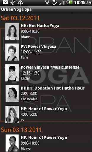 Urban Yoga Spa Schedule 1
