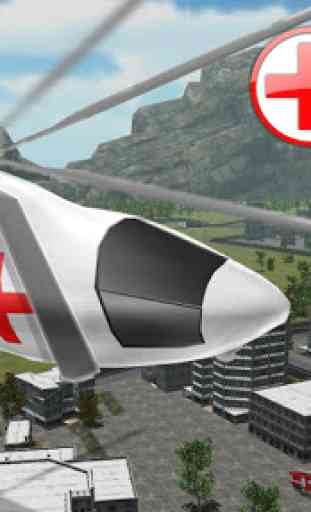 Hélicoptère Ambulance 3D City Simulator 3