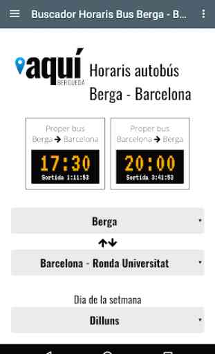 Horaris Bus Berga - Barcelona 1