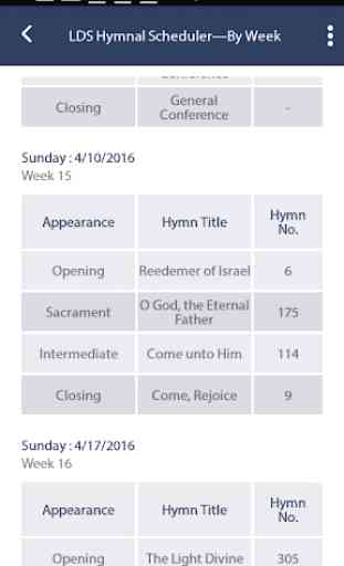 LDS Hymnal Scheduler 3