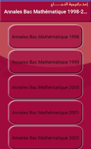Annales Bac Terminale S  France Math 1998-2018 4