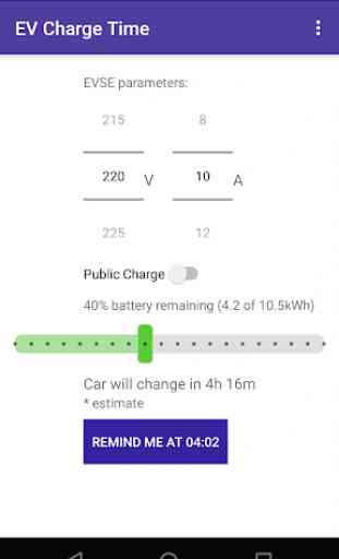 EV Charge Time Calculator & Reminder 2