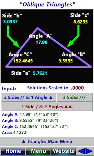 Triangle Calculator Machinist Version 3