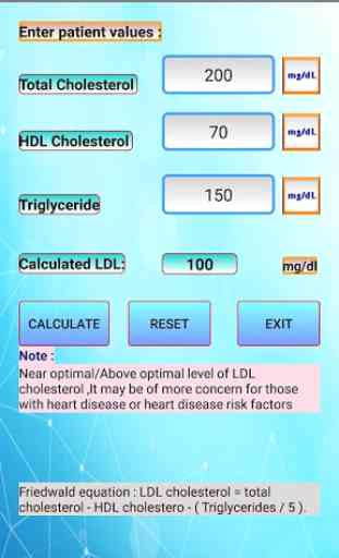 LDL Cholesterol Calculator 4