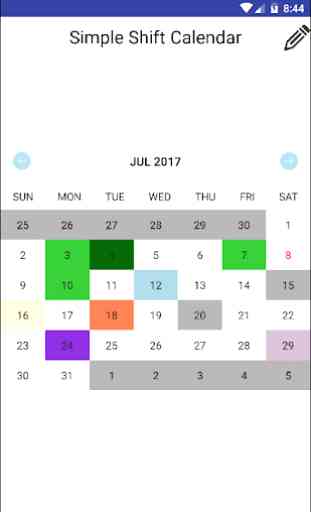 Simple Shift Calendar 1