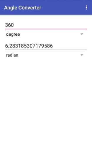 Angle Converter :degree radian gradian mil 3