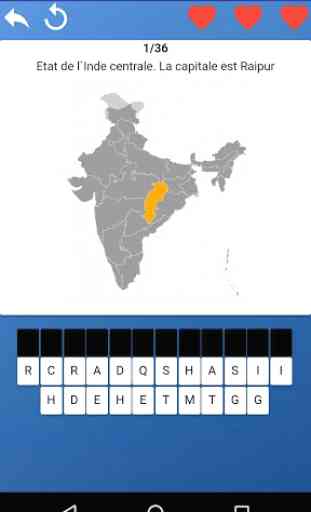États de l'Inde - cartes, capitales, tests, quiz 1