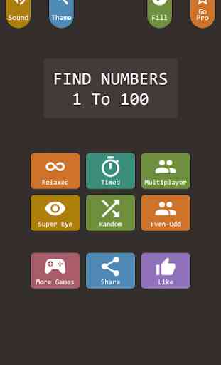 Find numbers: 1 to 100 1