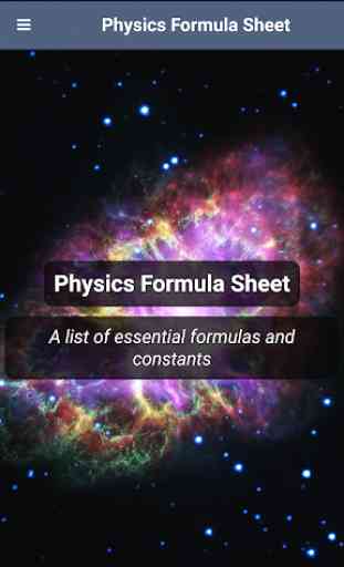 Physics Formula Sheet 1