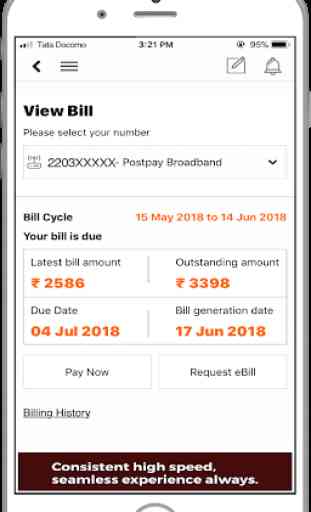 Tata Tele Broadband - Pay Bills & Track Usage 3