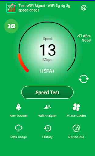 Test du signal Wifi -Test de vitesse WiFi 5g 4g 3g 3