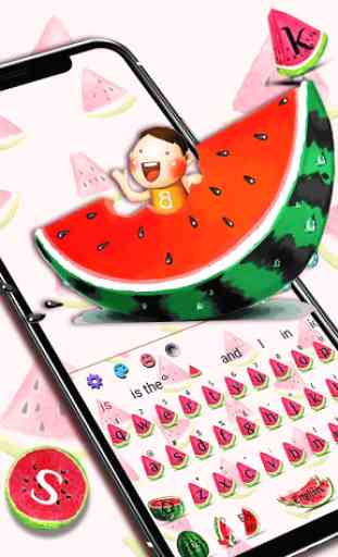 Cute Watermelon Keyboard Theme 1