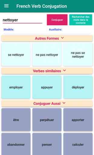 Français verbe conjugaison-conjugateur- Traduction 4