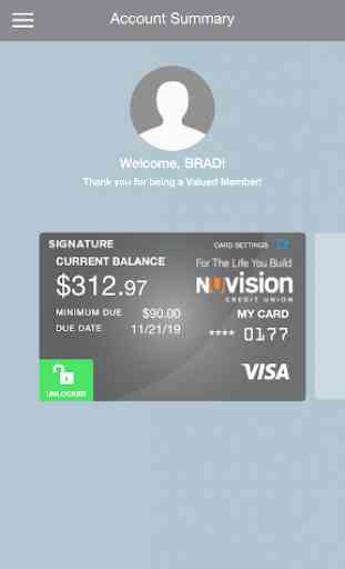 Nuvision Debit and Credit Card Management App 2
