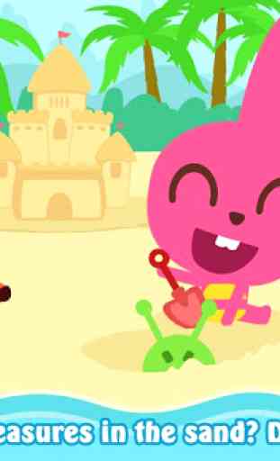 Purple Pink Summer Beach-Kids Party Education App 1