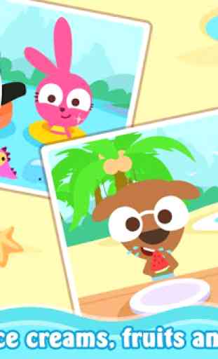 Purple Pink Summer Beach-Kids Party Education App 3