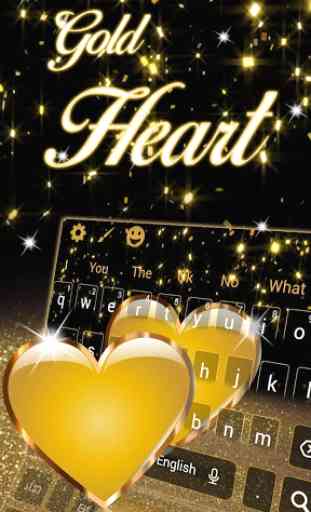 Thème de clavier de luxe Golden Heart 1