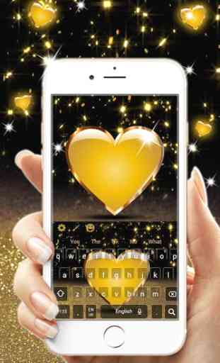 Thème de clavier de luxe Golden Heart 2