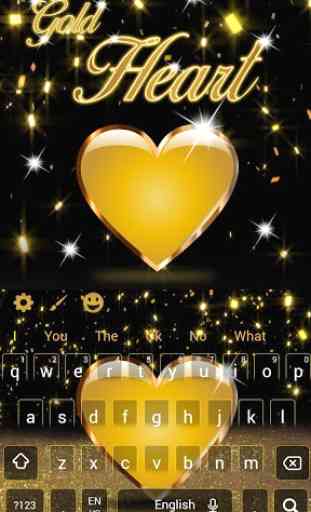 Thème de clavier de luxe Golden Heart 4