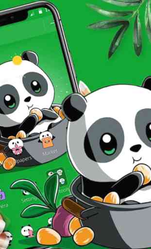 Cute Anime Green Panda Theme 1