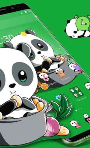 Cute Anime Green Panda Theme 2