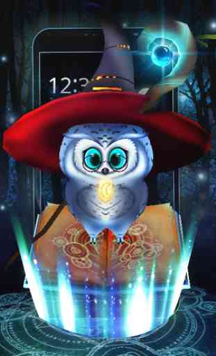 Thème Cute Magic Owl 3D 1